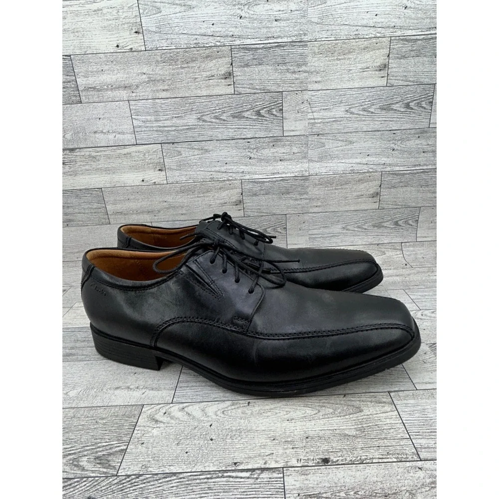 Clarks Collection Men Black Leather Ultimate Comfort Derby Shoes Size 11.5M